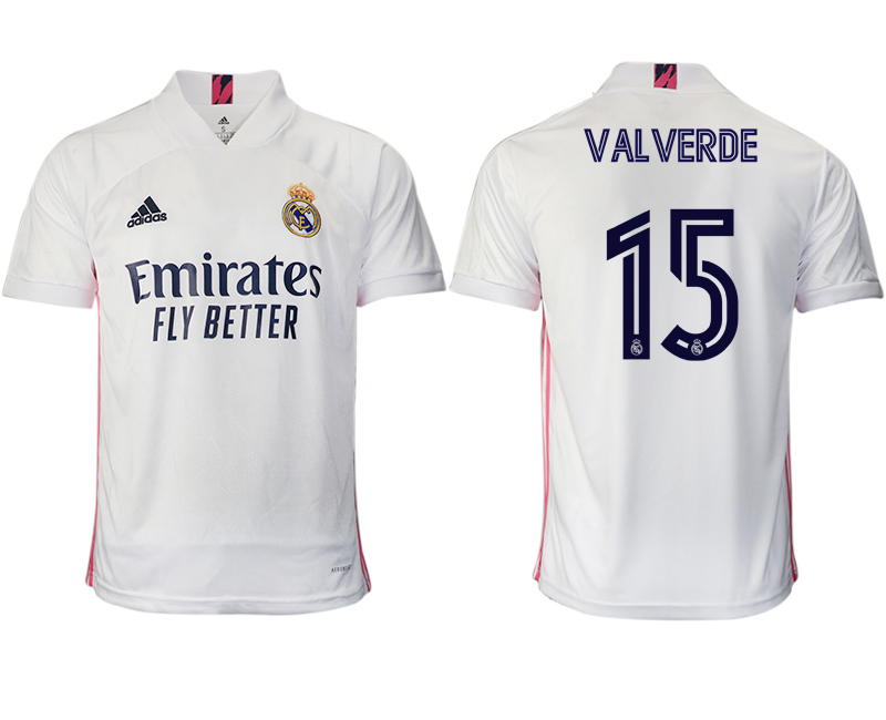 Men 2020-2021 club Real Madrid home aaa version #15 white Soccer Jerseys->real madrid jersey->Soccer Club Jersey